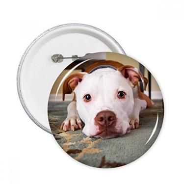 Imagem de Bulldog branco imagem de animal de estimação pinos redondos emblema emblema acessório decoração 5 peças