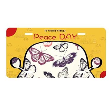 Imagem de DIYthinker Borboleta em fundo rosa pálido placa etiqueta decoração carro dia da paz