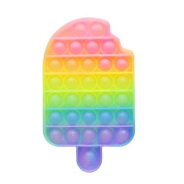 Imagem de Novo Pop Fidget Toys Brinquedo de apertar com bolhas para crianças e adultos, brinquedo de estresse para alívio de estresse e ansiedade para necessidades especiais,tipo sorvete florescente.
