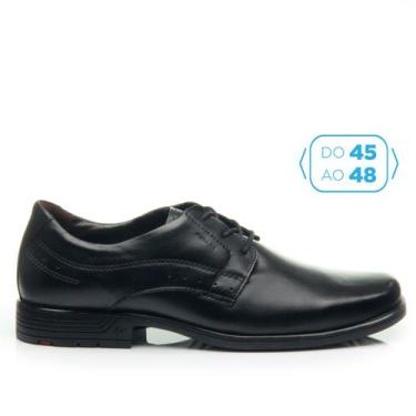 Imagem de Sapato Pegada Masculino Plus Size Em Couro Preto 522109-01