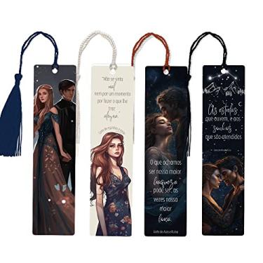 Imagem de Kit 4 Marcadores de página com tassel - Inspirados em Acotar Corte de Espinhos e Rosas, Corte de Névoa e Fúria e Corte de asas e ruína, Feyre e Rhysand