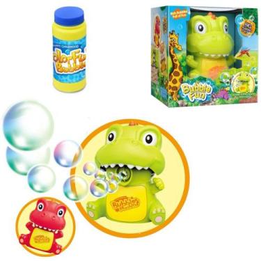 Imagem de Lança Bolha De Sabão Bubble Fun Dinossauro Com Som E Luz A Pilha - Toy