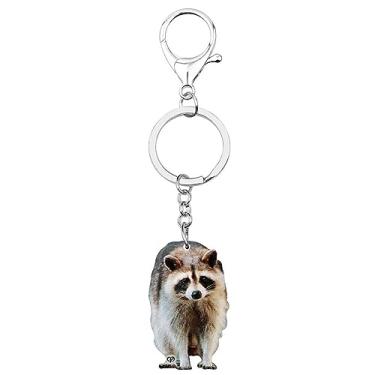 Imagem de ZALTAS Porta-chaves De Guaxinim Chaveiro De Animais Joias Para Mulheres Carteira De Presentemarrom