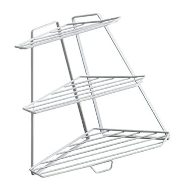 Imagem de Garneck 1Pc Prateleira Tripé Prateleiras De Canto Maquiagem Penteadeira Prateleira De Canto Prateleira De Banheiro Suprimentos Domésticos Rack De Banheiro Rack De Armazenamento De Três