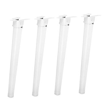 Imagem de Uonlytech 4 Pçs Base De Mesa Dobrável Mesa Dobrável Branca Para Laptop Mesa Dobrável Pés De Móveis De Metal Ajustáveis ​​Pernas De Mesa De Cama De Metal Substituição Perna De Ferro Para