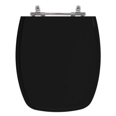 Imagem de Assento Sanitário Primula Preto Tampa para Vaso Fiori de Madeira Laqueada - SB