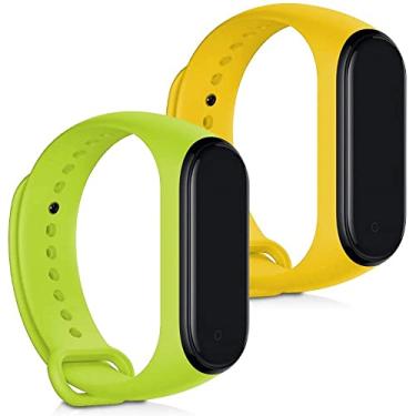 Imagem de Nandos_Store Kit 2 Pulseiras Verde/Amarela Compatível com MI Band 4 e 3
