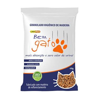 Imagem de Granulado Higiênico de Madeira Bem Gato, Like Pet, Marrom, 4kg