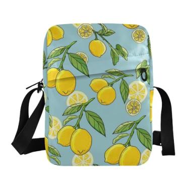 Imagem de ZRWLUCKY Bolsa tiracolo feminina tipo mensageiro para escola bolsas laterais para mulheres Lemons Frescos Doodle, Colorido., 1 size