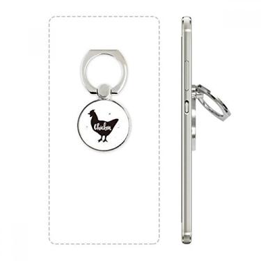 Imagem de Anel de celular de animal preto e branco de galinha suporte universal para smartphones presente