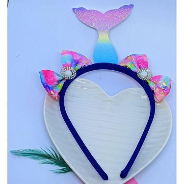 Imagem de Tiara de Cabelo Arquinho Infantil Personagens Princesas Barbie Sereia Lol festa Aniversário