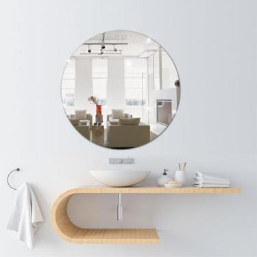 Imagem de Espelho Decorativo Vidro Redondo 40X40cm Sala Banheiro Lapidado - Pape
