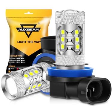 Imagem de Auxbeam Lâmpadas LED de neblina H11/H8/H9, Max 50W 6500K Xenon White, 8000LM super brilhante, iluminação de 360 graus, substituição de faróis de neblina de carro, pacote com 2