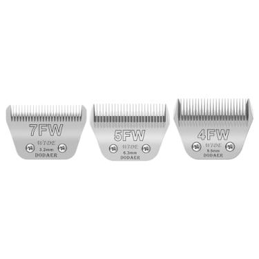 Imagem de Lâminas largas removíveis 7FW+5FW + 4FW, comprimento de corte de 3,2 mm a 9,5 mm, compatível com Andis, Oster A5, Wahl KM10 Series Clippers, pacote com 3