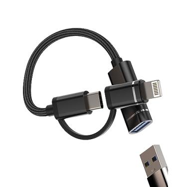 Imagem de Adaptador USB A para UBS C Lightning compatível com Samsung Galaxy para Google para iPhone 15 Pro Max Plus iPad 10、Air4/5、Mini6、Pro Tipo C OTG 3.0 Cabo Thunderbolt Porta Câmera Mouse Cord Conversor
