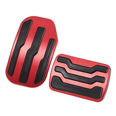 Imagem de A ABSOPRO Pastilhas de pedal de freio a pé antiderrapante combustível acelerador pedal capa para Ford F-150 2015 2016 2017 2018 2019 2020 liga de alumínio vermelha (conjunto de 2)