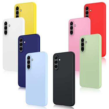Imagem de HAIJ (Pacote com 8) Capa para Samsung Galaxy A34 5G, capa protetora de gel de silicone macio à prova de choque para Samsung Galaxy A34 5G, vermelho, preto, azul escuro, amarelo, rosa, branco, verde,