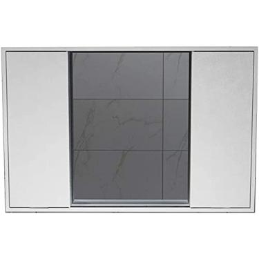 Imagem de Armário de espelho de empurrar e puxar armário de banheiro espelho de banheiro espelho de quarto armário com prateleira (cinza 80 x 14 * 65 cm)