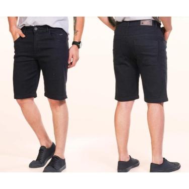Imagem de Bermuda One Jeans Basic Casual Confort Masculino Adulto Preto - Ref 023020-Masculino
