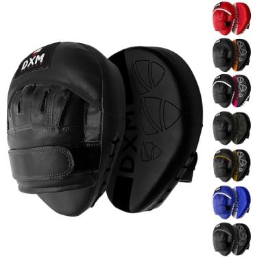 Imagem de DXM SPORTS Almofada de boxe Muay Thai para treinamento – Luvas de foco ajustáveis e curvas para karatê Taekwondo Kickboxing Kick Pads Equipamento de boxe para equipamentos de reposição, MMA