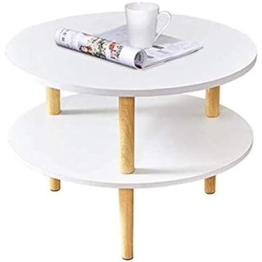 Imagem de Mesa de centro de estudo criativa, mesa lateral de sofá circular de duas camadas, pequeno apartamento, quarto, varanda, mesa de negociação para escritório, sala de espera, recepção