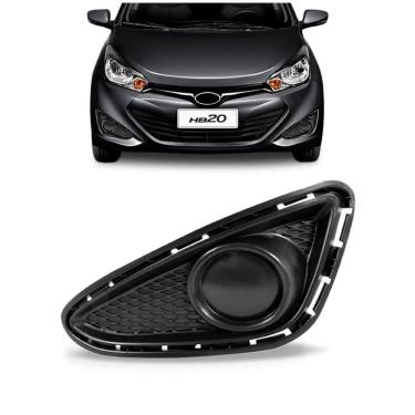 Imagem de Moldura grade farol milha hb20 2012 2013 2014 2015 sem furo