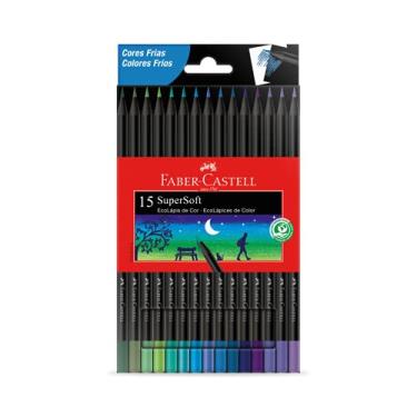 Imagem de EcoLápis de Cor Faber-Castell, Supersoft Tons Frios, 120715SOFTCF, 15 cores