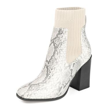 Imagem de Journee Collection Womens Adalia Tru Comfort Foam Pull On Stacked Heel Booties Snake 7 Medium WOMENS US