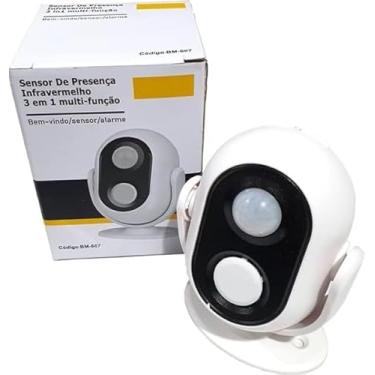 Imagem de Sensor de Presença 3 em 1 - Multifunção Campainha De Alarme Em 8 Idiomas Diferentes Com Autofalante Infravermelho Rotação 360
