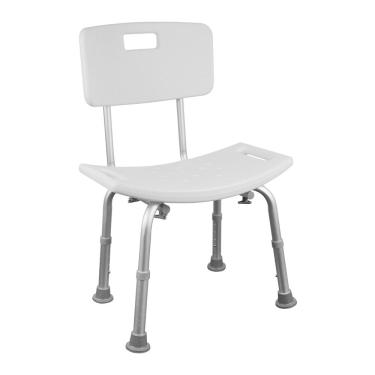Imagem de Banqueta Banco para Banho Montserrat em Alumínio com Encosto e Ajuste de Altura
