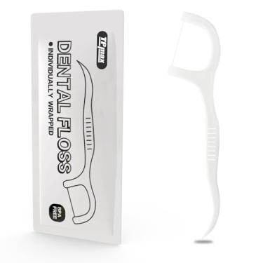 Imagem de Fio dental com 300 unidades, cada um embrulhado individualmente, saco de fio dental, viagem, hotel, restaurante, escritório, carro, fio dental, palitos de fio dental, cuidados bucais, limpeza de