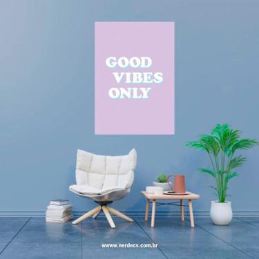 Imagem de Placa Decorativa Frase Good Vibes Only 20X30Cm