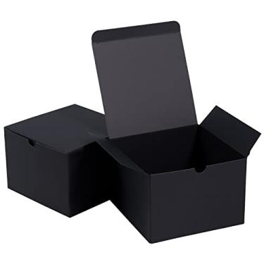 Imagem de NIGNYA Pequenas Caixas de Presente Pretas 5X5X3,5", 30 Pacotes de Caixas de Papelão Kraft Caixas de Presentes Em Cubo de Papel Caixa de Lembrancinhas de Fácil Montagem Caixa de Presente de Papel com T