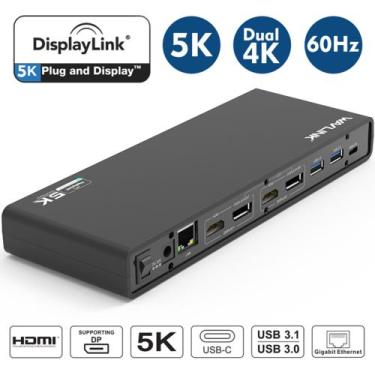 Imagem de HUB USB-C, DockStation 15 em 1 com 2x DisplayPort e 2x HDMI, RJ45, Aud