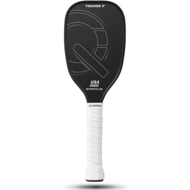 Imagem de Raquete de treinamento Pickleball aprovada pela USAPA para treinamento, superfície fosca de tinta de partícula de fibra de carbono, cabo extra longo, raquete de treinamento esportiva de 16 mm
