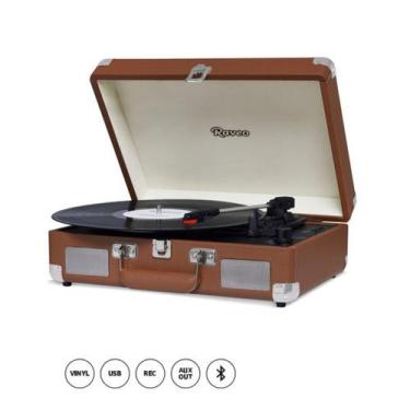 Imagem de Vitrola Toca Discos Retrô Raveo Sonetto Marrom USB Bluetooth, Marrom