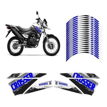 Imagem de Kit Adesivos Carenagem E Friso Yamaha Crosser Xtz 150 Azul - Resitank