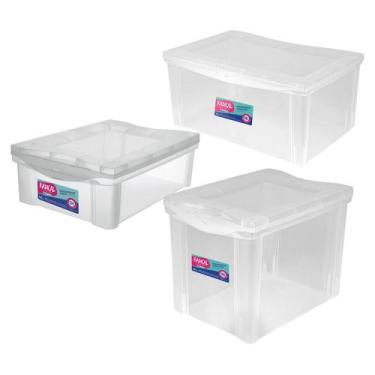 Imagem de Caixa Organizadora Decorativa 13,5L+ 30L+ 65L Com Trava - Ordene