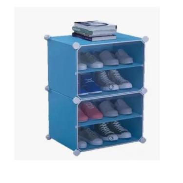Imagem de Organizador desmontável multifuncional 4 prateleiras vintage azul - Te