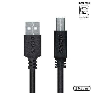 Imagem de Cabo Para Impressora Usb A 2.0 Macho Para Usb B 2.0 Macho 28awg Puro C