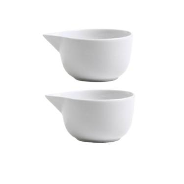 Imagem de Molheira Porcelana Branca 80ml - Finger food - 2 Peças - Mãos e Arte 