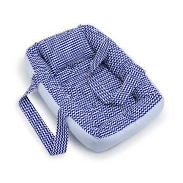Imagem de Berço Portátil Ninho Redutor Bebê ZIG ZAG AZUL - CLICK TUDO