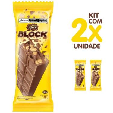 Imagem de Kit 2x Barra Chocolate Chock Block 140g - Arcor