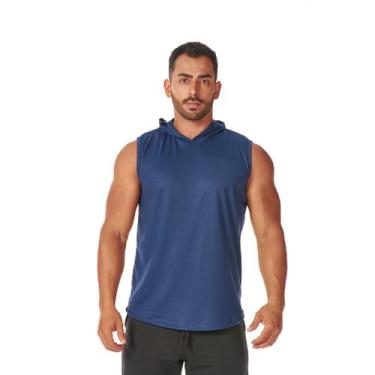 Imagem de Regata com Capuz Masculina Esportiva Tendência Academia Corrida Caminh