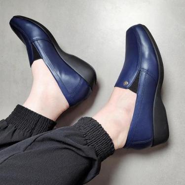Imagem de Sapato Feminino Super Conforto Firezzi Scarpin Slip On, 38, Azul