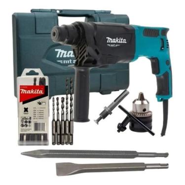 Imagem de Martelete Furadeira Rompedor Makita 800w M8701b Com 9 Acessórios