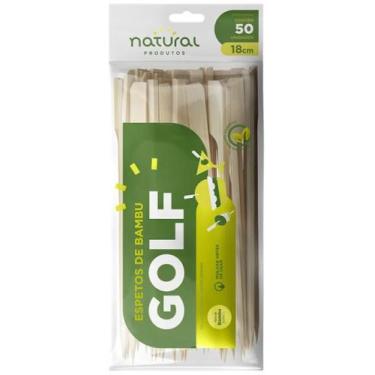 Imagem de Espeto bambu golf 18cm natural c/ 50 unidades