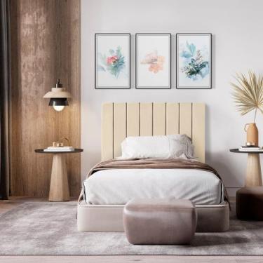 Imagem de Cabeceira estofada suspensa para cama box solteiro - 90 cm - formato p