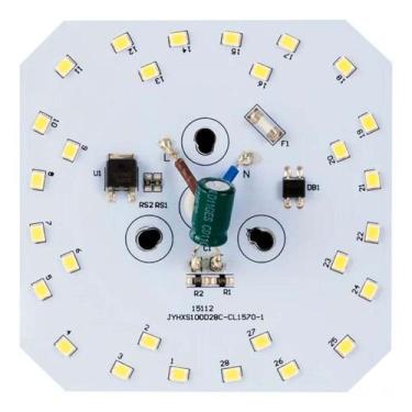 Imagem de Kit Placa Led Quadrado 4,5cm 10W Luz Branca 127V Bronzearte