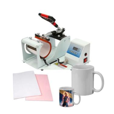 Imagem de Prensa de Caneca 220v + Papel Sublimático + Caneca de Porcelana - TUDO